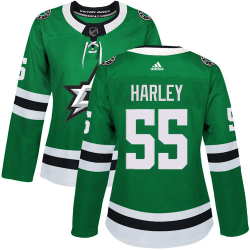 Adidas Dallas Stars #55 Thomas Harley Green Home Authentic Women's Stitched Jersey Womens