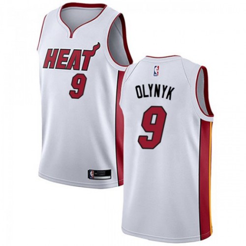Miami Heat #9 Kelly Olynyk White Womens Swingman Association Edition Jersey Womens