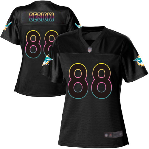 Dolphins #88 Mike Gesicki Black Women's Fashion Game Jersey