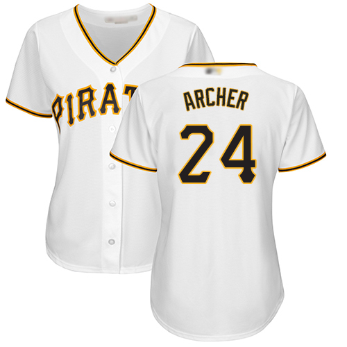 Pittsburgh Pirates #24 Chris Archer White Home Women's Stitched Jersey Womens
