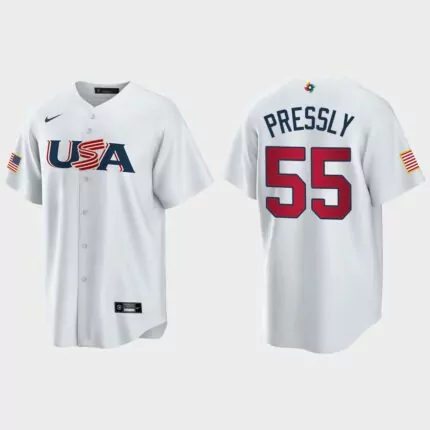 Ryan Pressly Houston Astros 2023 World Baseball Classic USA Replica Jersey – White