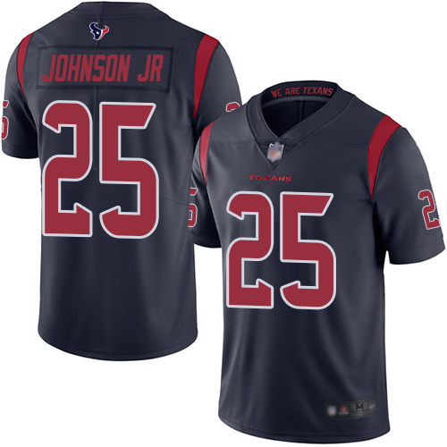 Houston Texans #25 Duke Johnson Jr Navy Blue Youth Stitched Limited Rush Jersey Youth
