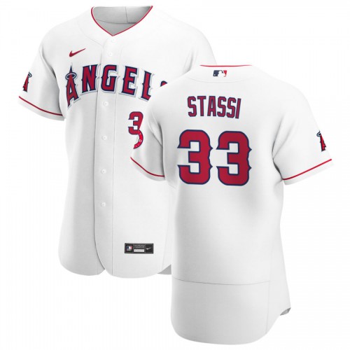 Los Angeles Los Angeles Angels #33 Max Stassi Men's White Home 2020 Authentic Player Jersey Men's