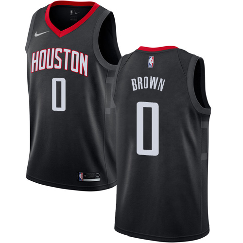 Houston Rockets #0 Sterling Brown Black Swingman Statement Edition Jersey Mens