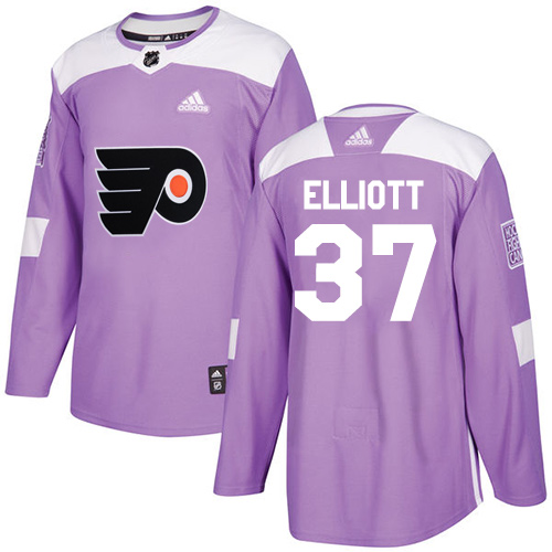 Adidas Philadelphia Flyers #37 Brian Elliott Purple Authentic Fights Cancer Stitched Youth Jersey Youth
