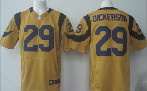 Rams #29 Eric Dickerson Gold Men's Stitched Elite Rush Jersey