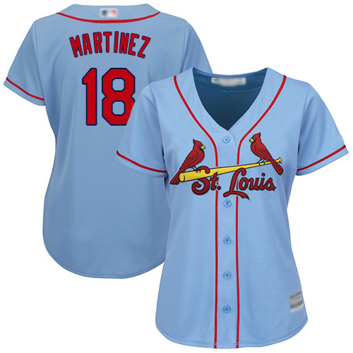 St.Louis Cardinals #18 Carlos Martinez Light Blue Alternate Women's Stitched Jersey Womens
