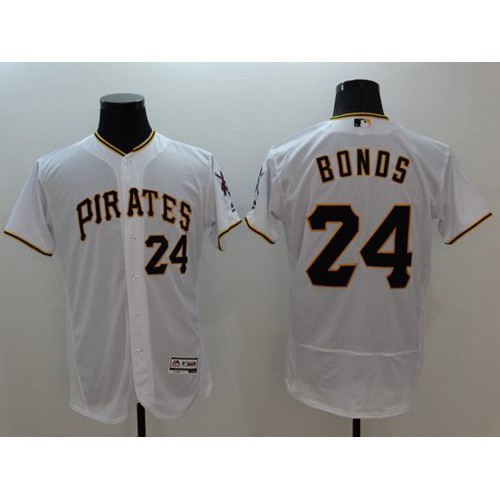 Pittsburgh Pirates #24 Barry Bonds White Flexbase Authentic Collection Stitched Jersey Men's