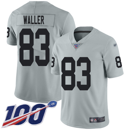 Raiders #83 Darren Waller Silver Youth Stitched Limited Inverted Legend 100th Season Jersey