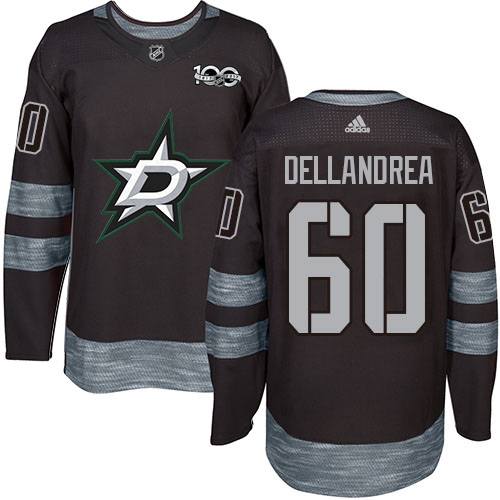 Adidas Dallas Stars #60 Ty Dellandrea Black 1917-2017 100th Anniversary Stitched Jersey Men's