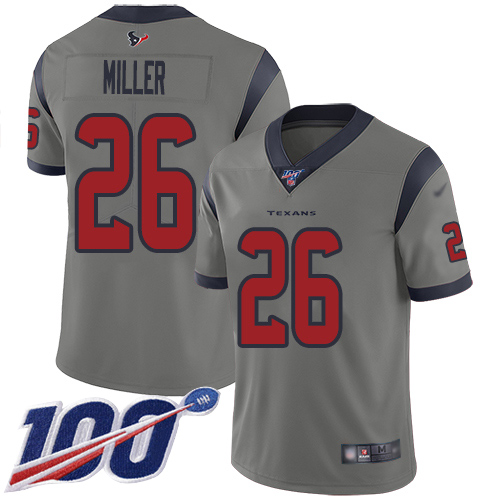 Houston Texans #26 Lamar Miller Gray Men's Stitched Limited Inverted Legend 100th Season Jersey Men's