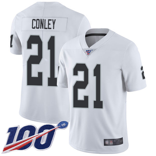 Las Vegas Raiders #21 Gareon Conley White Men's Stitched 100th Season Vapor Limited Jersey Men's