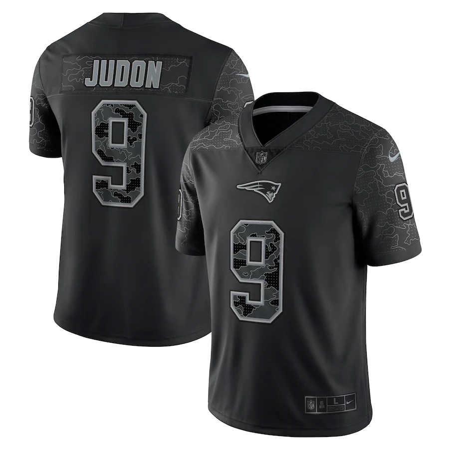 New England Patriots #9 Matthew Judon Black Men's Black Reflective Limited Jersey