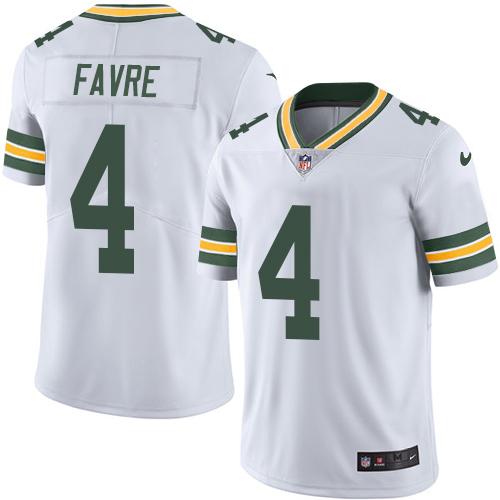 Green Bay Packers #4 Brett Favre White Men's Stitched Vapor Untouchable Limited Jersey Men's