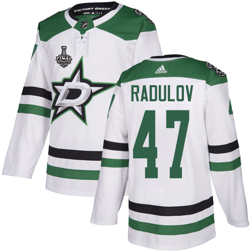 Adidas Dallas Stars #47 Alexander Radulov White Road Authentic Youth 2020 Stanley Cup Final Stitched Jersey Youth