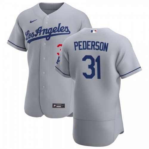 Los Angeles Los Angeles Dodgers #31 Joc Pederson Men's Gray Road 2020 Authentic Team Jersey Men's