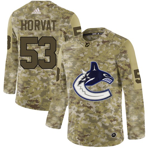 Adidas Vancouver Canucks #53 Bo Horvat Camo Authentic Stitched Jersey Men's