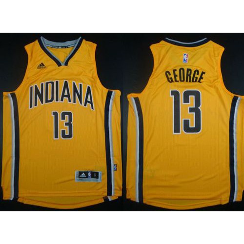 Revolution 30 Indiana Pacers #13 Paul George Yellow Stitched Jersey Mens