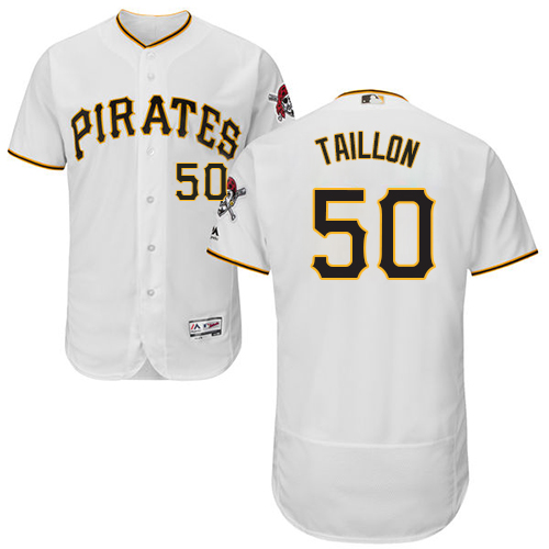 Pittsburgh Pirates #50 Jameson Taillon White Flexbase Authentic Collection Stitched Jersey Men's