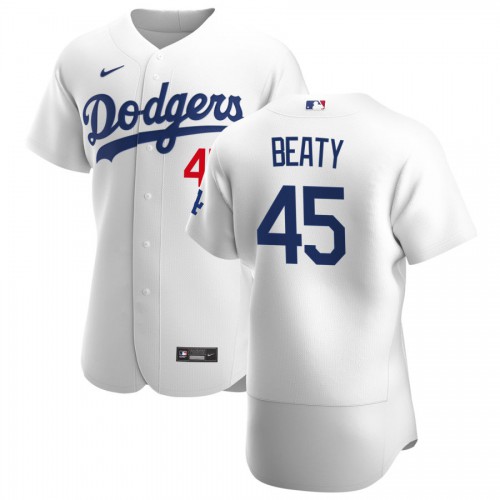 Los Angeles Los Angeles Dodgers #45 Matt Beaty Men's White Home 2020 Authentic Player Jersey Men's
