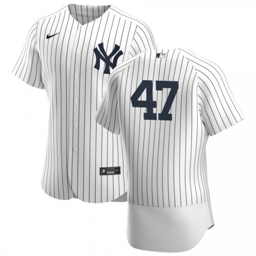 New York New York Yankees #47 Jordan Montgomery Men's White Navy Home 2020 Authentic Player Jersey Men's