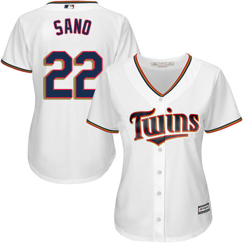 Minnesota Twins #22 Miguel Sano White Home Women's Stitched Jersey Womens