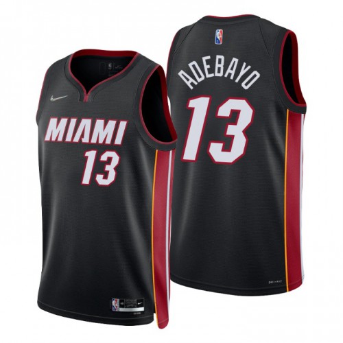 Miami Heat #13 Bam Adebayo Black Mens 2021-22 75th Anniversary Diamond Swingman Jersey - Icon Edition Mens