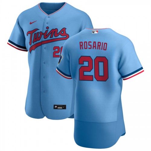 Minnesota Minnesota Twins #20 Eddie Rosario Men's Light Blue Alternate 2020 Authentic Team Jersey Men's