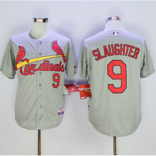 St.Louis Cardinals #9 Enos Slaughter Grey Cool Base Stitched Jersey Men's