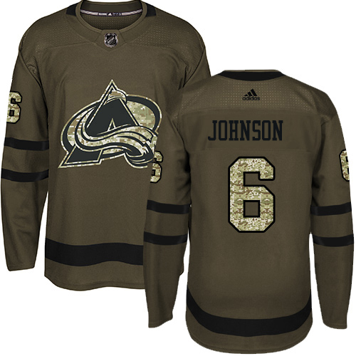 Adidas Colorado Avalanche #6 Erik Johnson Green Youth Salute to Service Stitched Jersey Youth