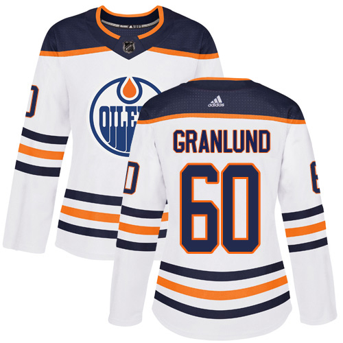 Adidas Edmonton Oilers #60 Markus Granlund White Road Authentic Women's Stitched Jersey Womens