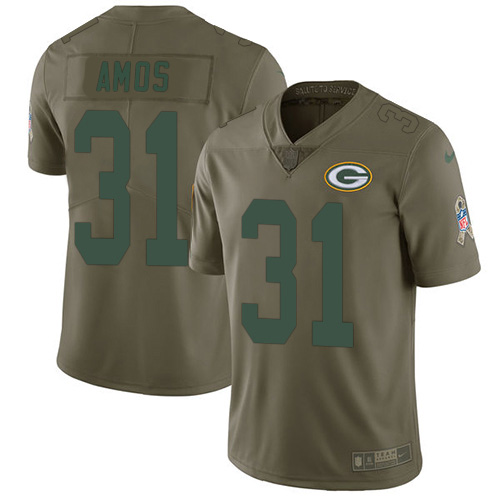 Green Bay Packers #31 Adrian Amos Olive Men's Stitched Limited 2017 Salute To Service Jersey Men's