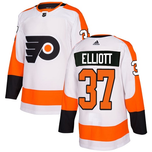 Adidas Philadelphia Flyers #37 Brian Elliott White Road Authentic Stitched Youth Jersey Youth