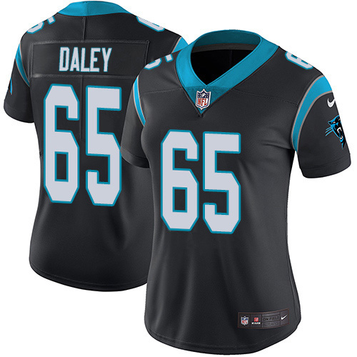 Carolina Panthers #65 Dennis Daley Black Team Color Women's Stitched Vapor Untouchable Limited Jersey Womens