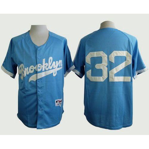Los Angeles Dodgers #32 Sandy Koufax Light Blue Cooperstown Stitched Jersey Men's