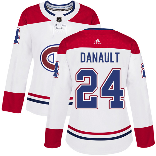 Adidas Montreal Canadiens #24 Phillip Danault White Road Authentic Women's Stitched Jersey Womens