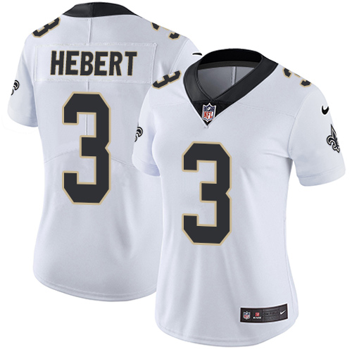 New Orleans Saints #3 Bobby Hebert White Women's Stitched Vapor Untouchable Limited Jersey Womens