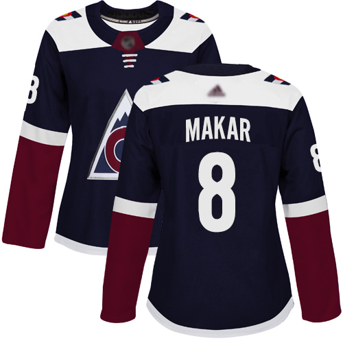 Adidas Colorado Avalanche #8 Cale Makar Navy Alternate Authentic Women's Stitched Jersey Womens