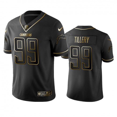Los Angeles Chargers #99 Jerry Tillery Men's Stitched Vapor Untouchable Limited Black Golden Jersey Men's