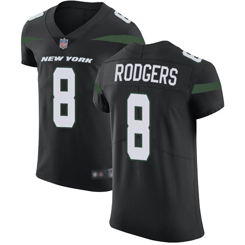 Jets #8 Aaron Rodgers Black Alternate Men's Stitched New Elite Jersey
