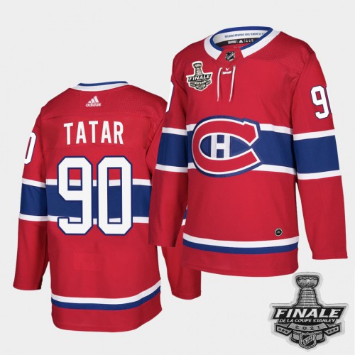 Adidas Montreal Canadiens #90 Tomas Tatar Red Home Authentic Youth 2021 Stanley Cup Final Patch Jersey Youth