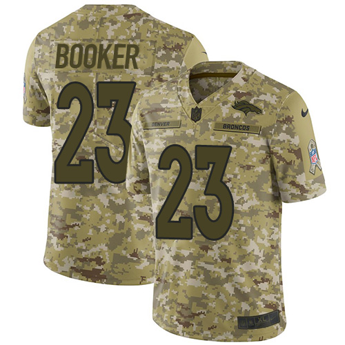Denver Broncos #23 Devontae Booker Camo Youth Stitched Limited 2018 Salute to Service Jersey Youth