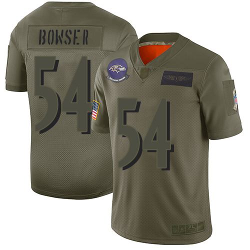Baltimore Ravens #54 Tyus Bowser Camo Youth Stitched Limited 2019 Salute to Service Jersey Youth