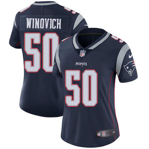New England Patriots #50 Chase Winovich Navy Blue Team Color Women's Stitched Vapor Untouchable Limited Jersey Womens