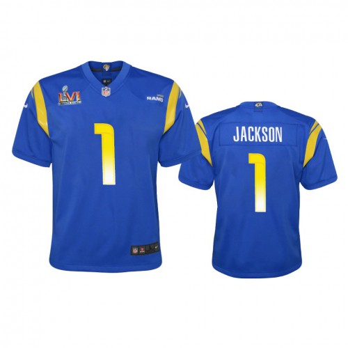 Los Angeles Los Angeles Rams #1 Desean Jackson Youth Super Bowl LVI Patch Game Jersey - Royal Youth