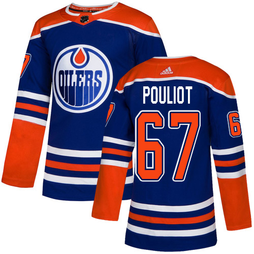 Adidas Edmonton Oilers #67 Benoit Pouliot Royal Blue Alternate Authentic Stitched Jersey Men's