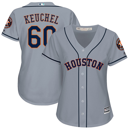 Houston Astros #60 Dallas Keuchel Grey Road Women's Stitched Jersey Womens