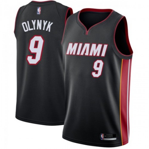 Miami Heat #9 Kelly Olynyk Black Swingman Icon Edition Jersey Mens