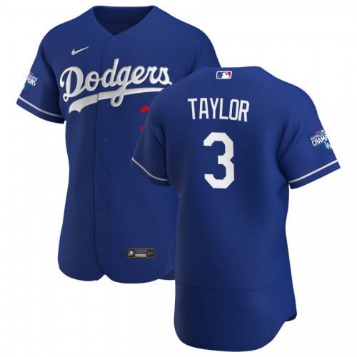 Los Angeles Los Angeles Dodgers #3 Chris Taylor Men's Royal Alternate 2020 World Series Champions Authentic Player Jersey Men's