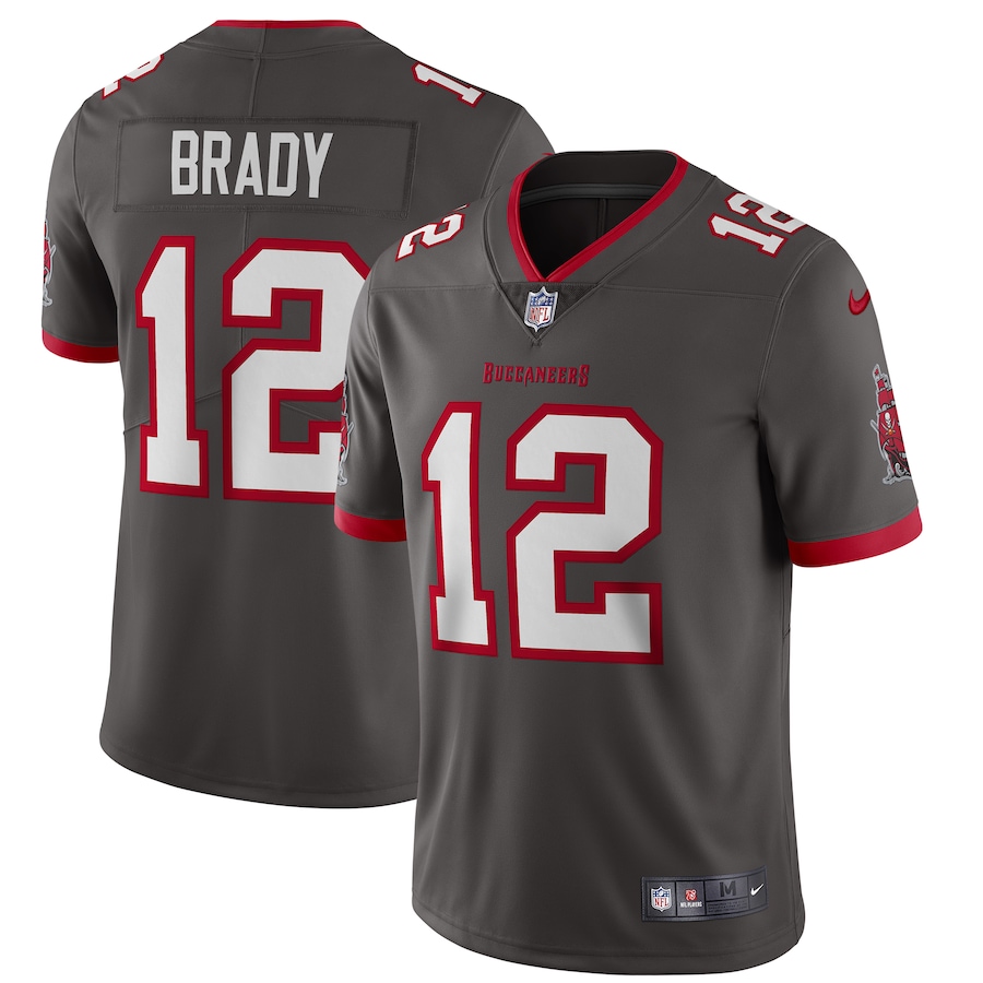 Tampa Bay Buccaneers #12 Tom Brady Youth Pewter Alternate Vapor Limited Jersey